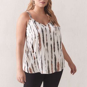 NWOT Addition Elle Tie Dye V-Neck Ruffle Tank Top
